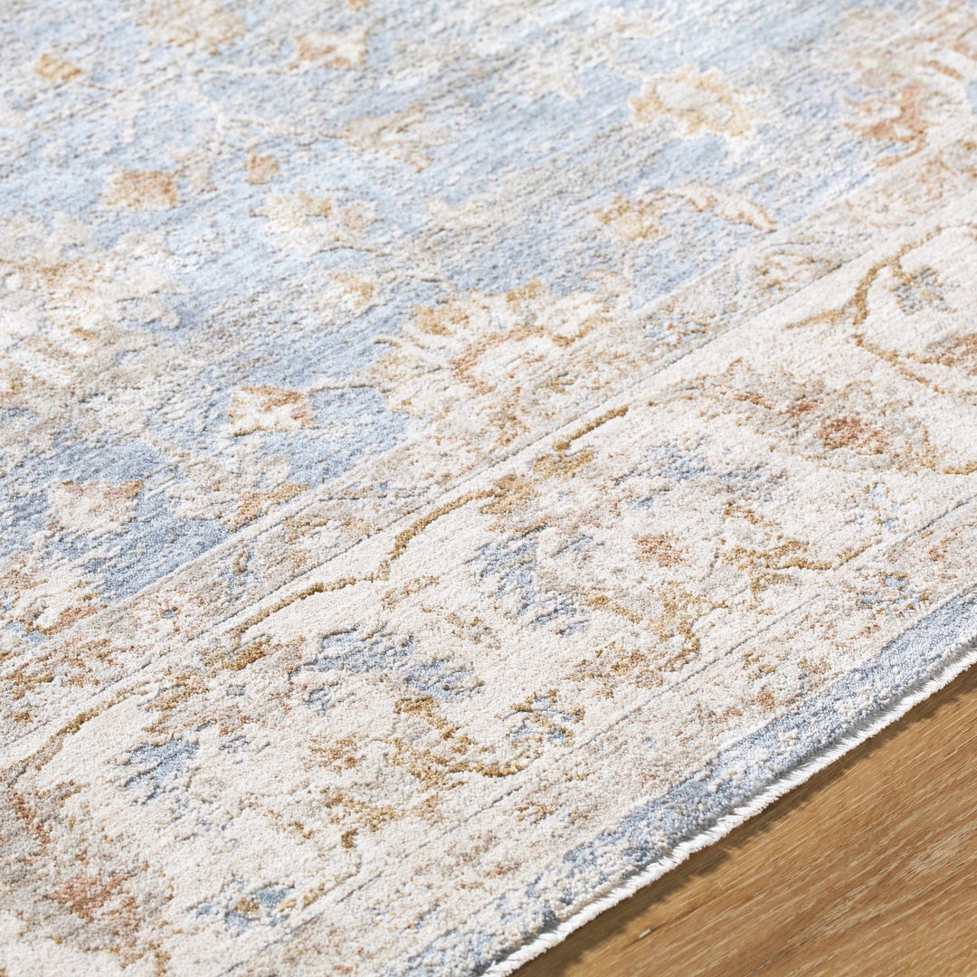 Avivit Traditional Floral Design Beige And Blue Area Rug - The Rug Decor