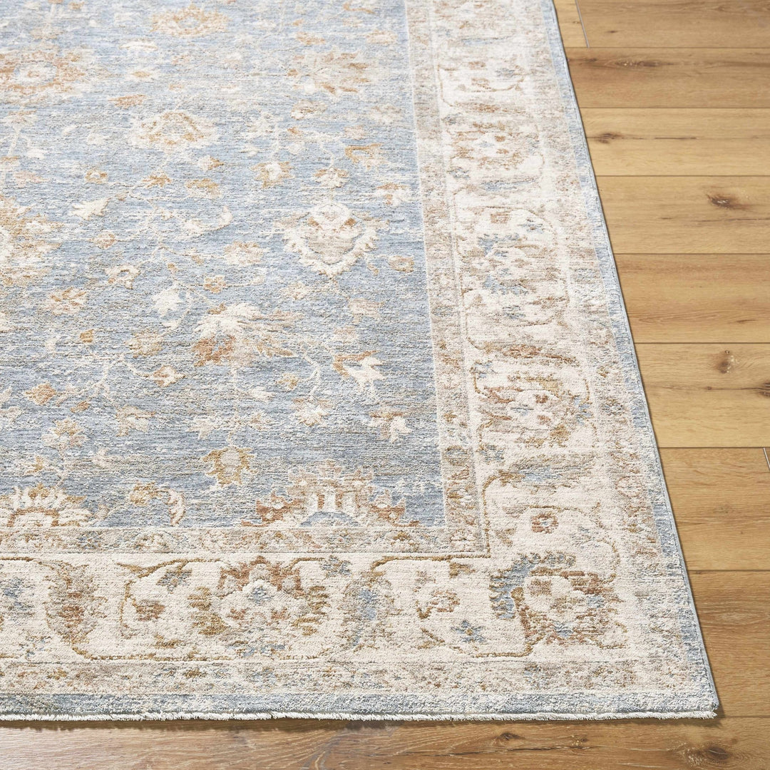Avivit Traditional Floral Design Beige And Blue Area Rug - The Rug Decor
