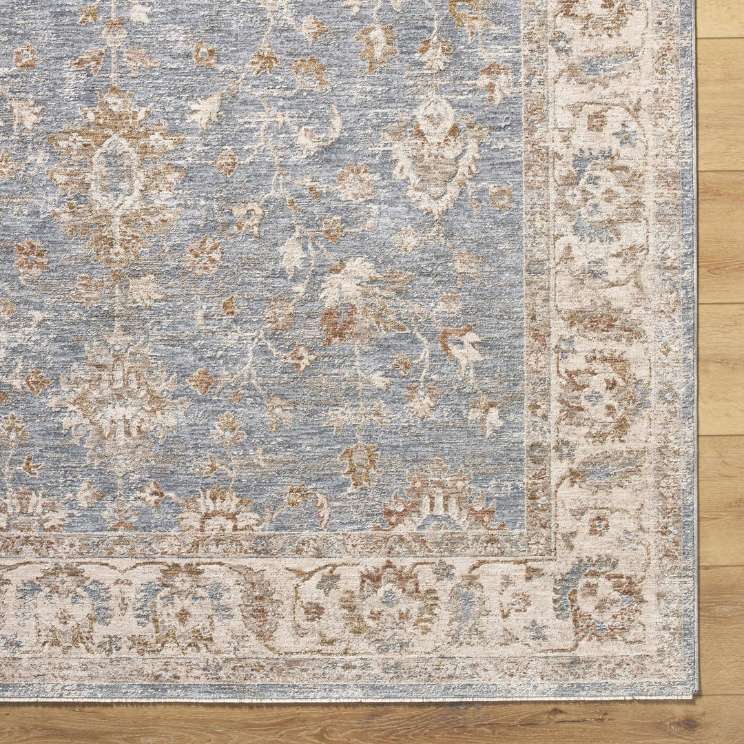 Avivit Traditional Floral Design Beige And Blue Area Rug - The Rug Decor