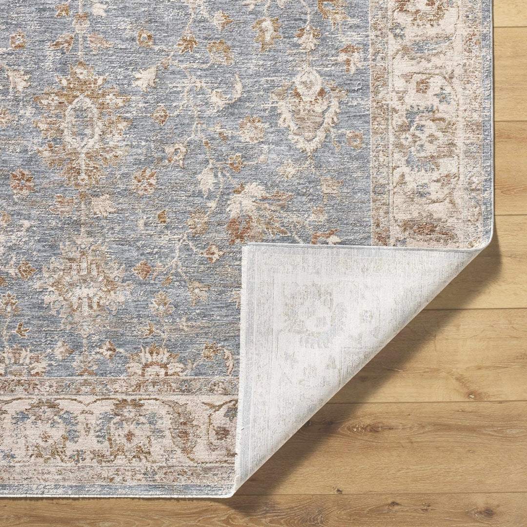 Avivit Traditional Floral Design Beige And Blue Area Rug - The Rug Decor