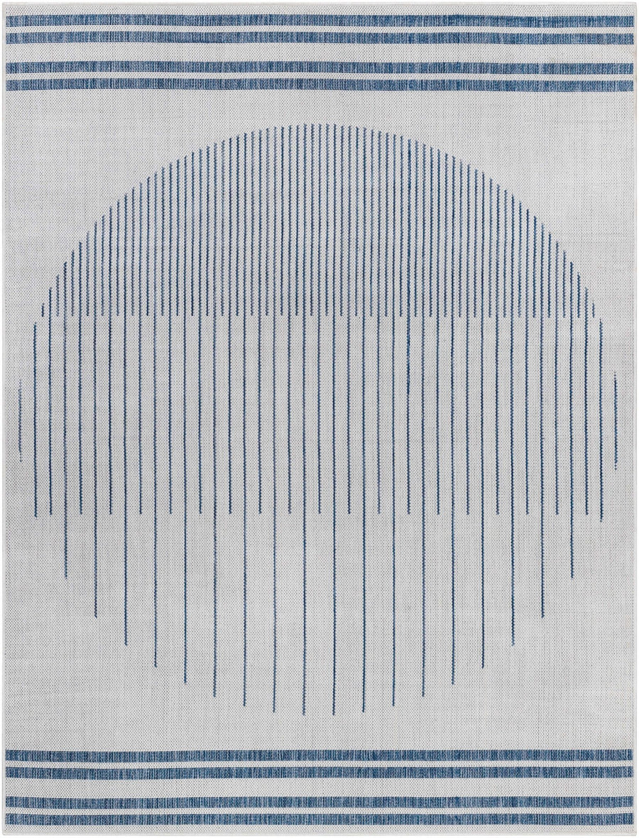 Aviya Contemporary Geometrical Ivory And Blue Rug - The Rug Decor