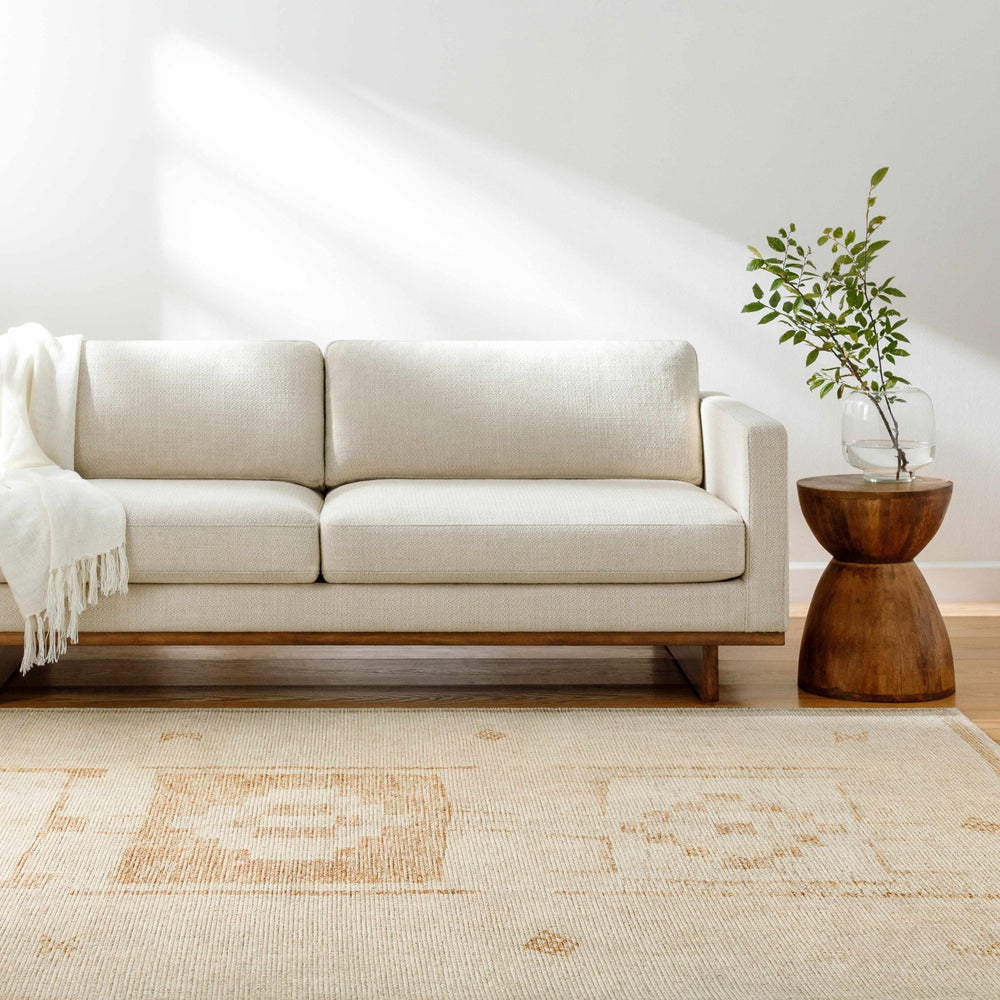 Avril Contemporary Beige And Tan Machine Woven Rug - The Rug Decor