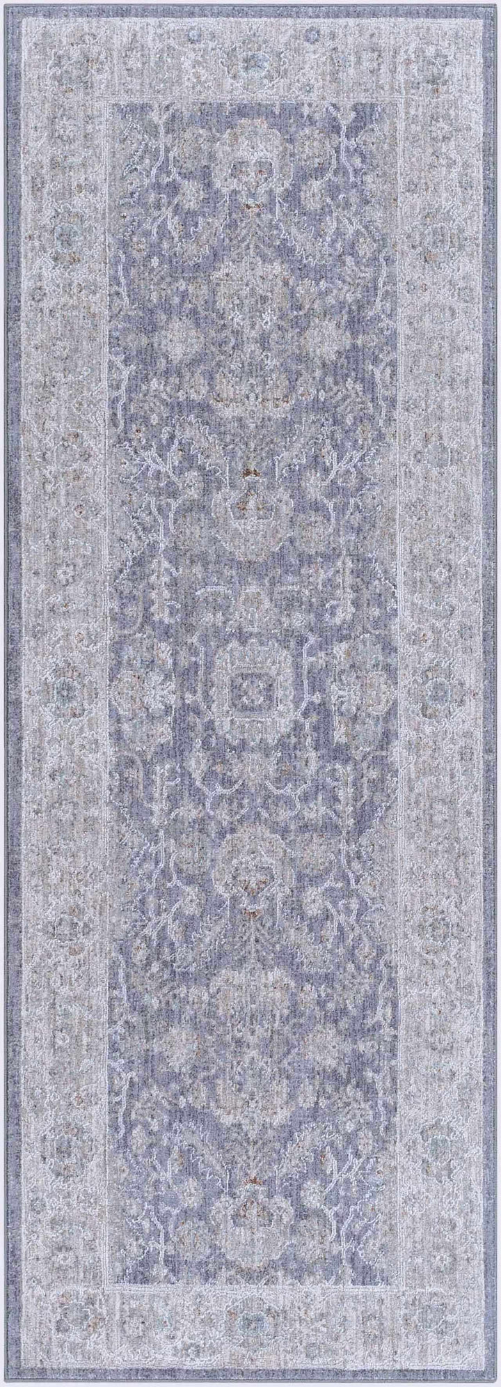 Karuah Traditional Medallion Design Gray And Purple Area Rug