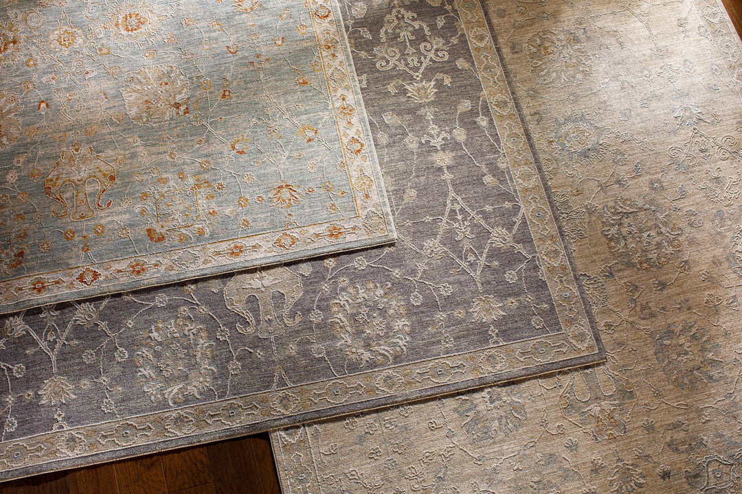 Mangham Blue And Ivory Traditional Style Area Rug