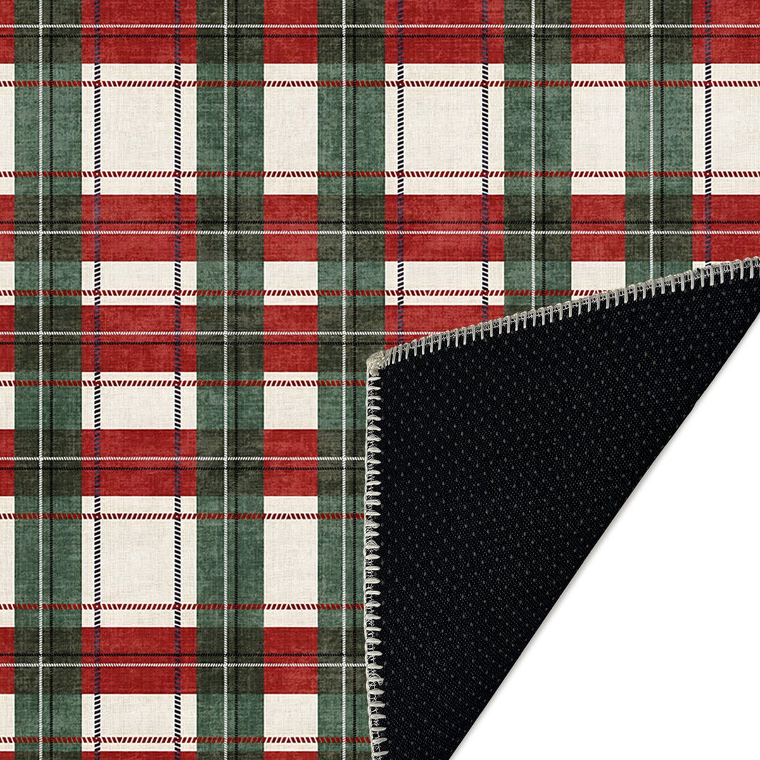 Avyra Red And Green Cotton Machine Washable Area Rug - The Rug Decor