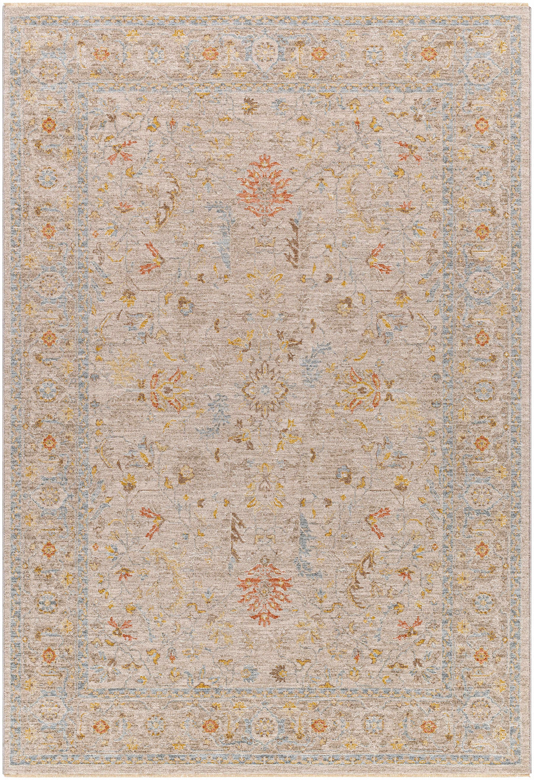 Awena Traditional Style Beige And Blue Rug