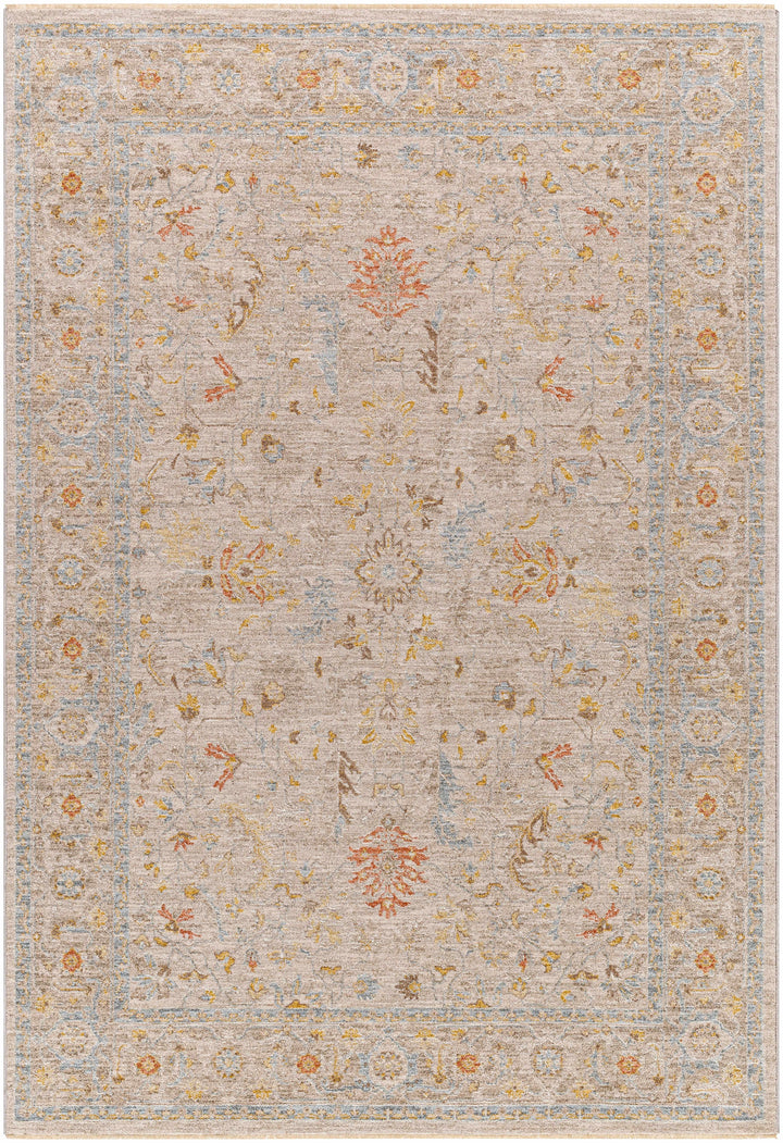 Awena Traditional Style Beige And Blue Rug