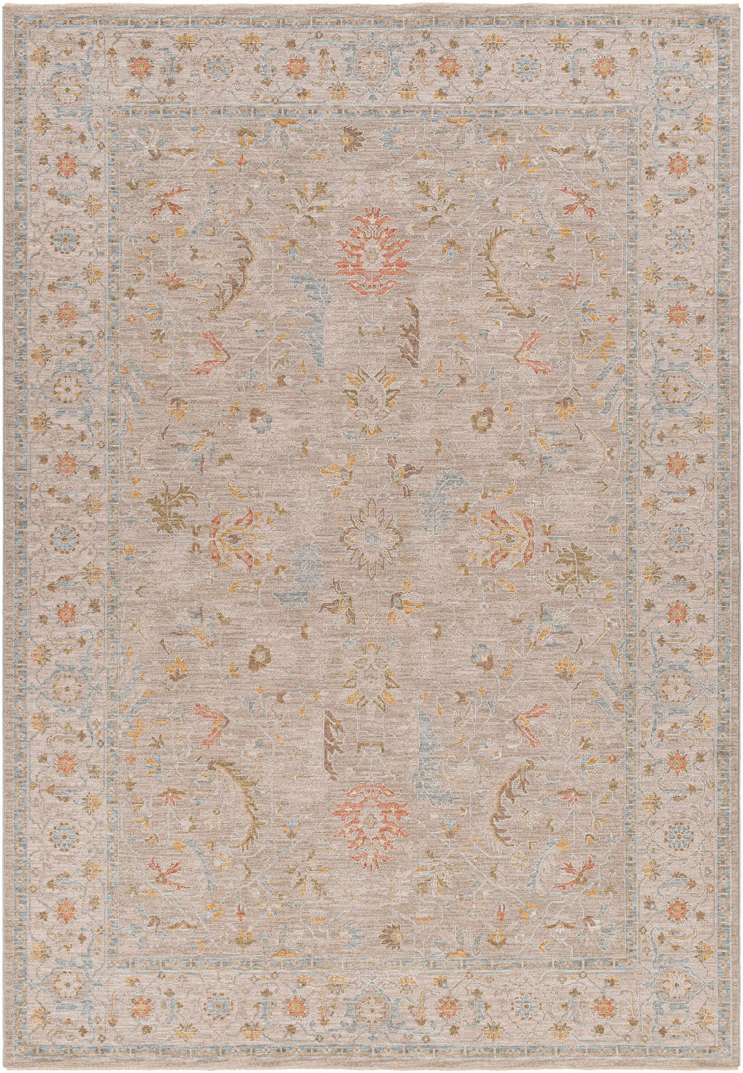 Awena Traditional Style Beige And Blue Rug