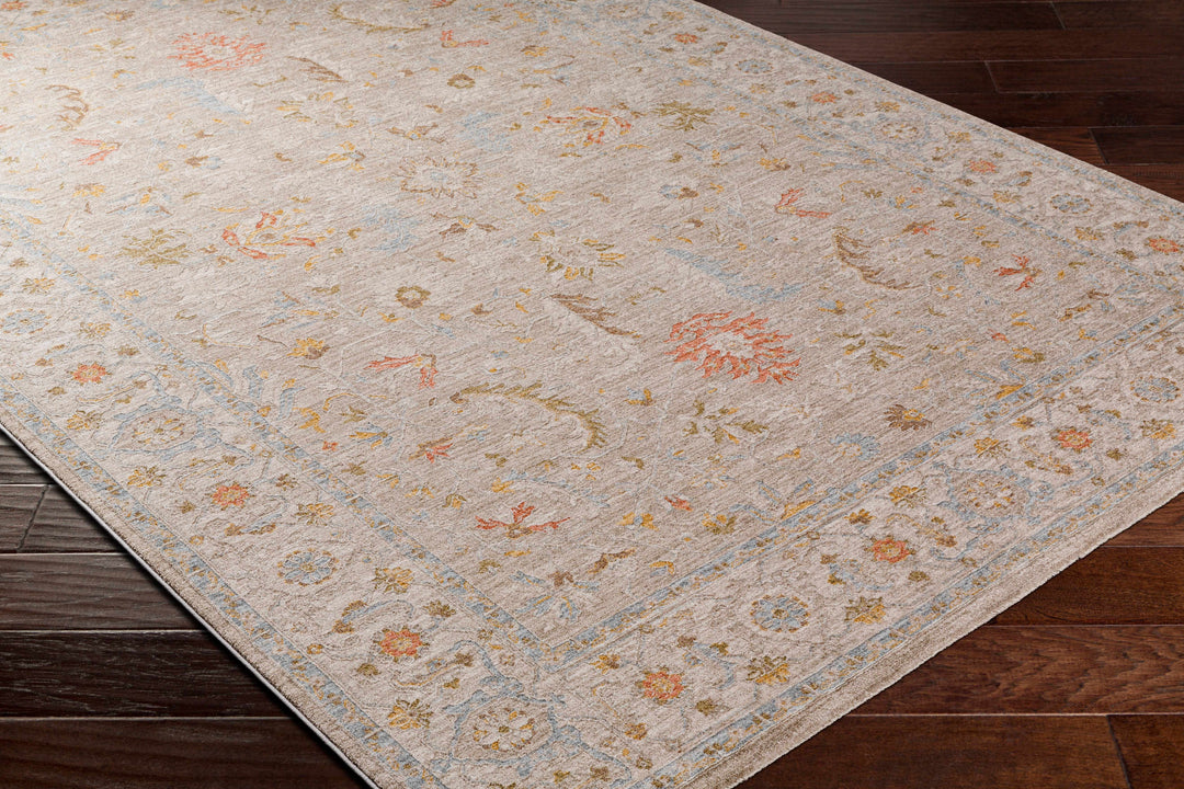 Awena Traditional Style Beige And Blue Rug