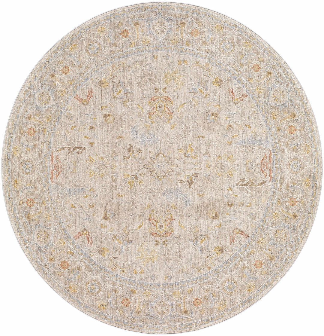 Awena Traditional Style Beige And Blue Rug - The Rug Decor
