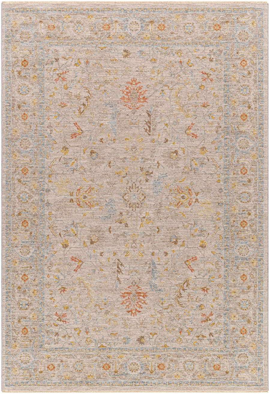 Awena Traditional Style Beige And Blue Rug - The Rug Decor