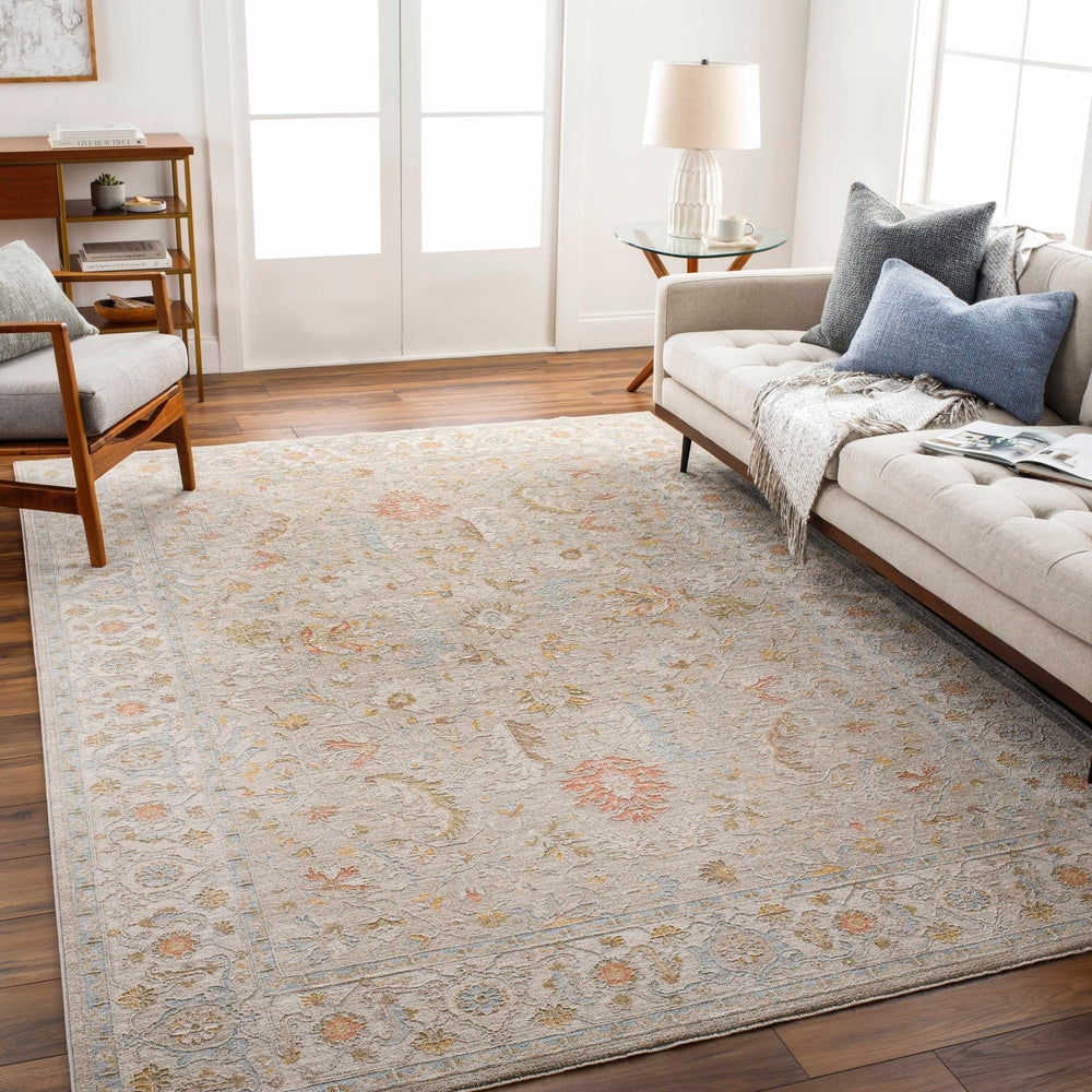 Awena Traditional Style Beige And Blue Rug - The Rug Decor