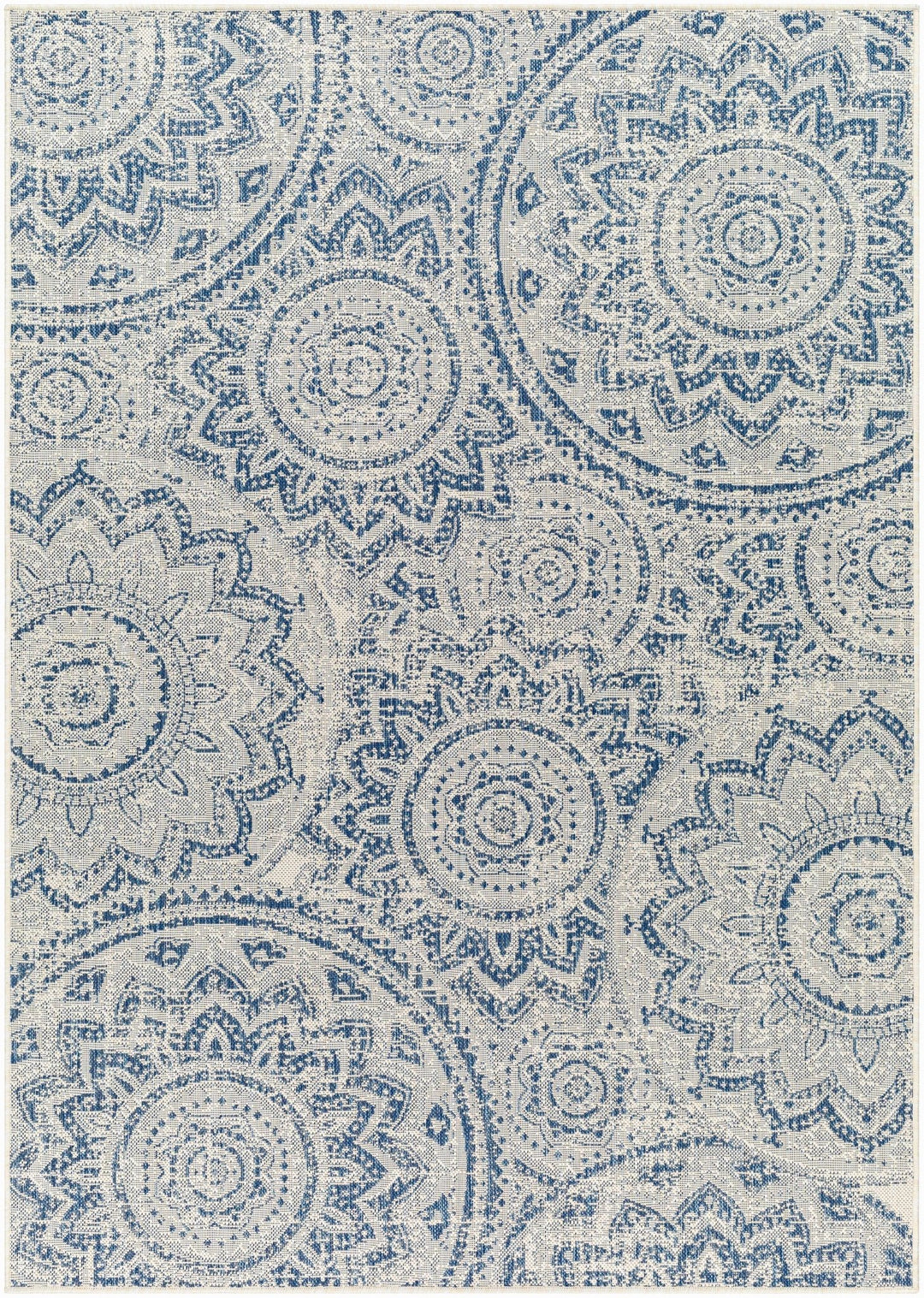 Ayala Traditional Style Blue And Beige Durable Outdoor Rug - The Rug Decor