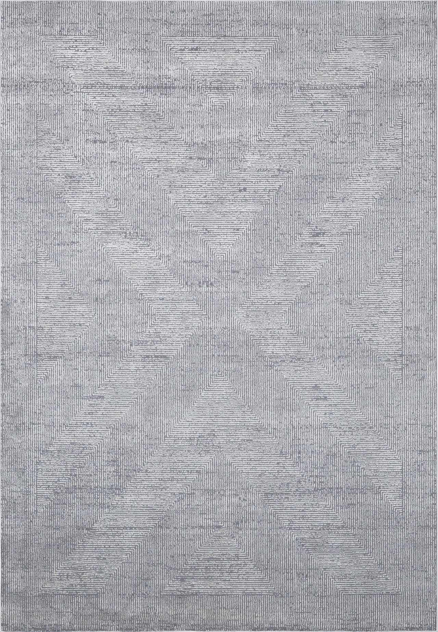 Ayano Modern Geometric Design Gray And Ivory Washable Rug - The Rug Decor