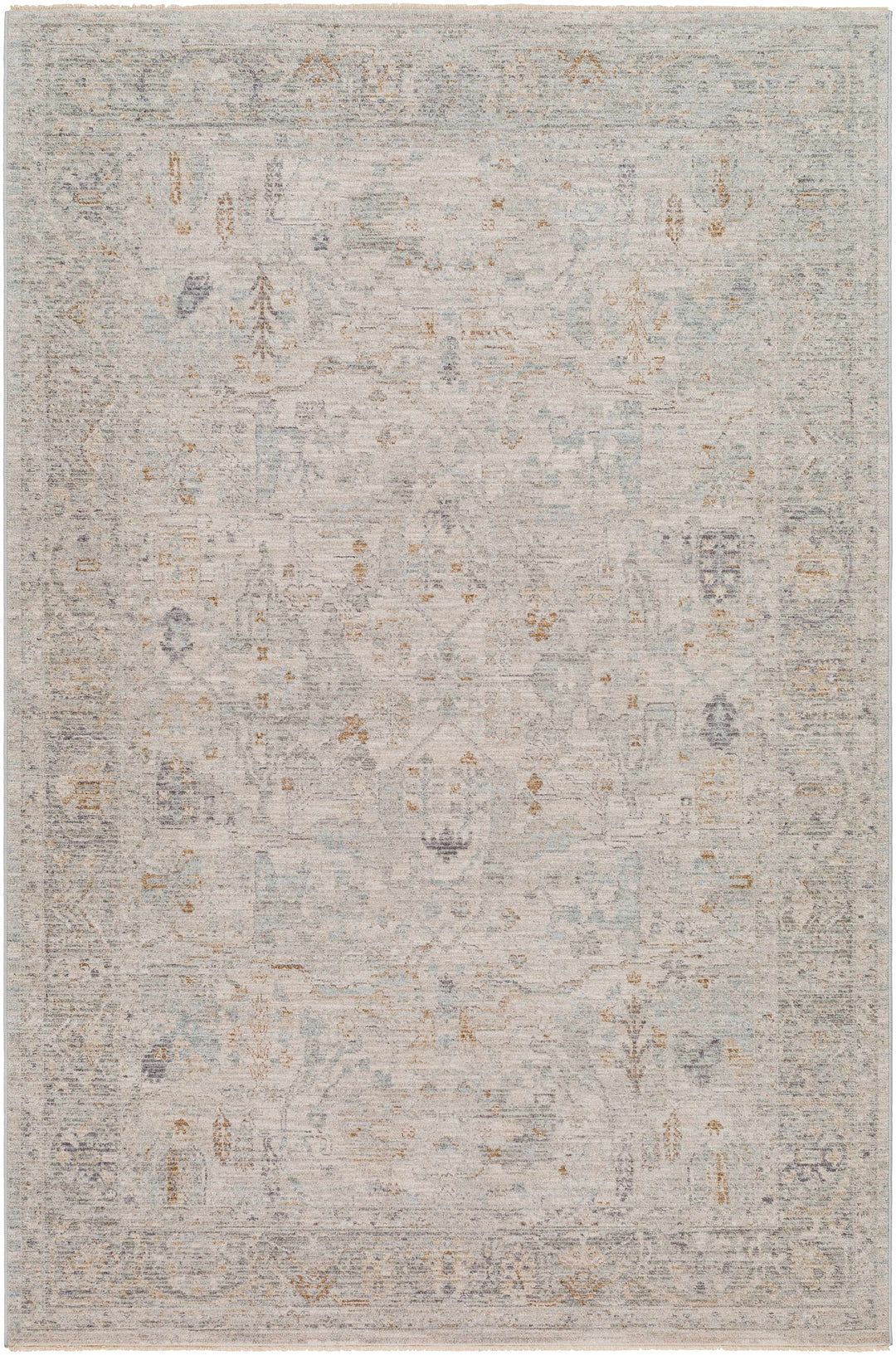 Ayarn Traditional Style Beige And Gray Area Rug