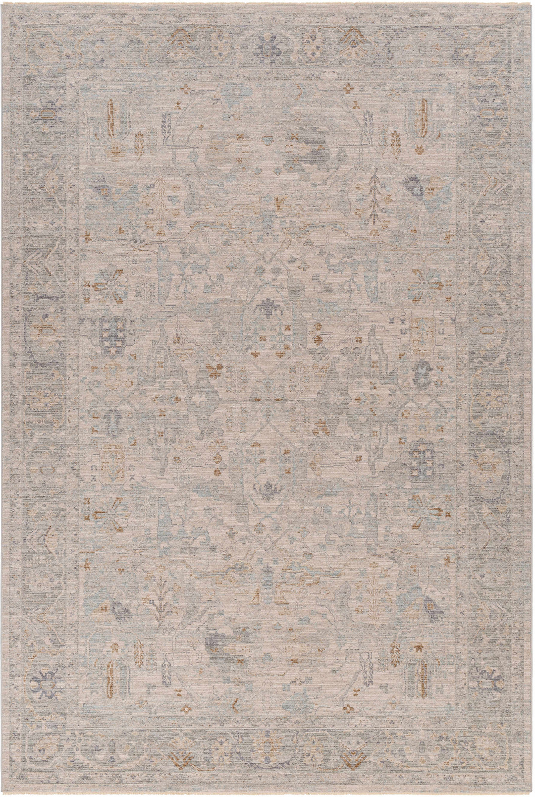Ayarn Traditional Style Beige And Gray Area Rug