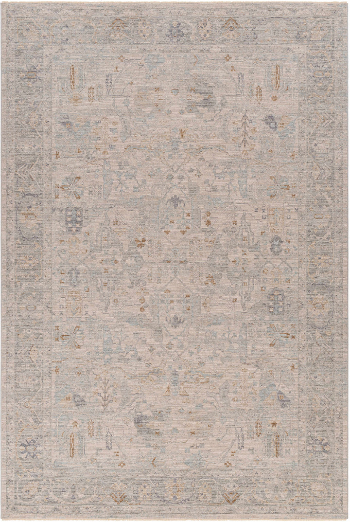 Ayarn Traditional Style Beige And Gray Area Rug