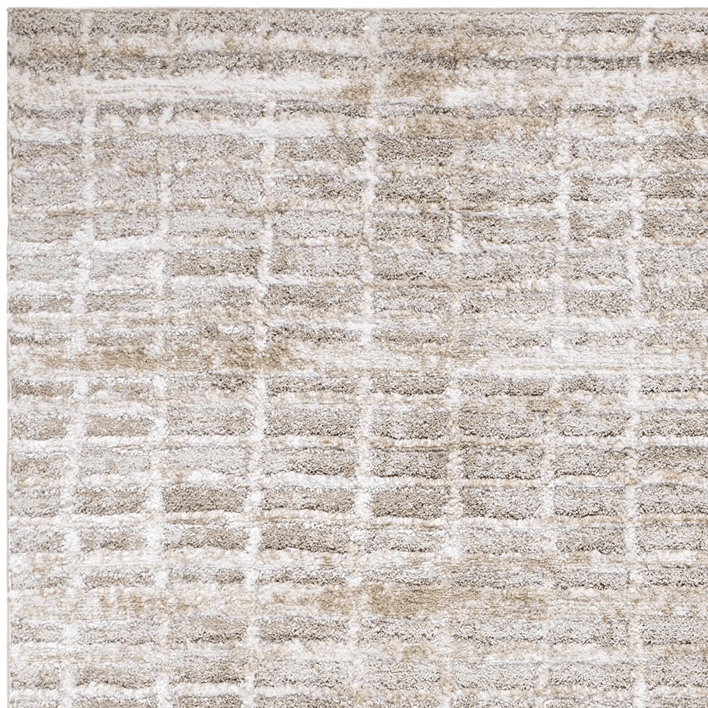 Ayashe Bohemian Transitional Design Beige Machine Woven Shag Rug - The Rug Decor
