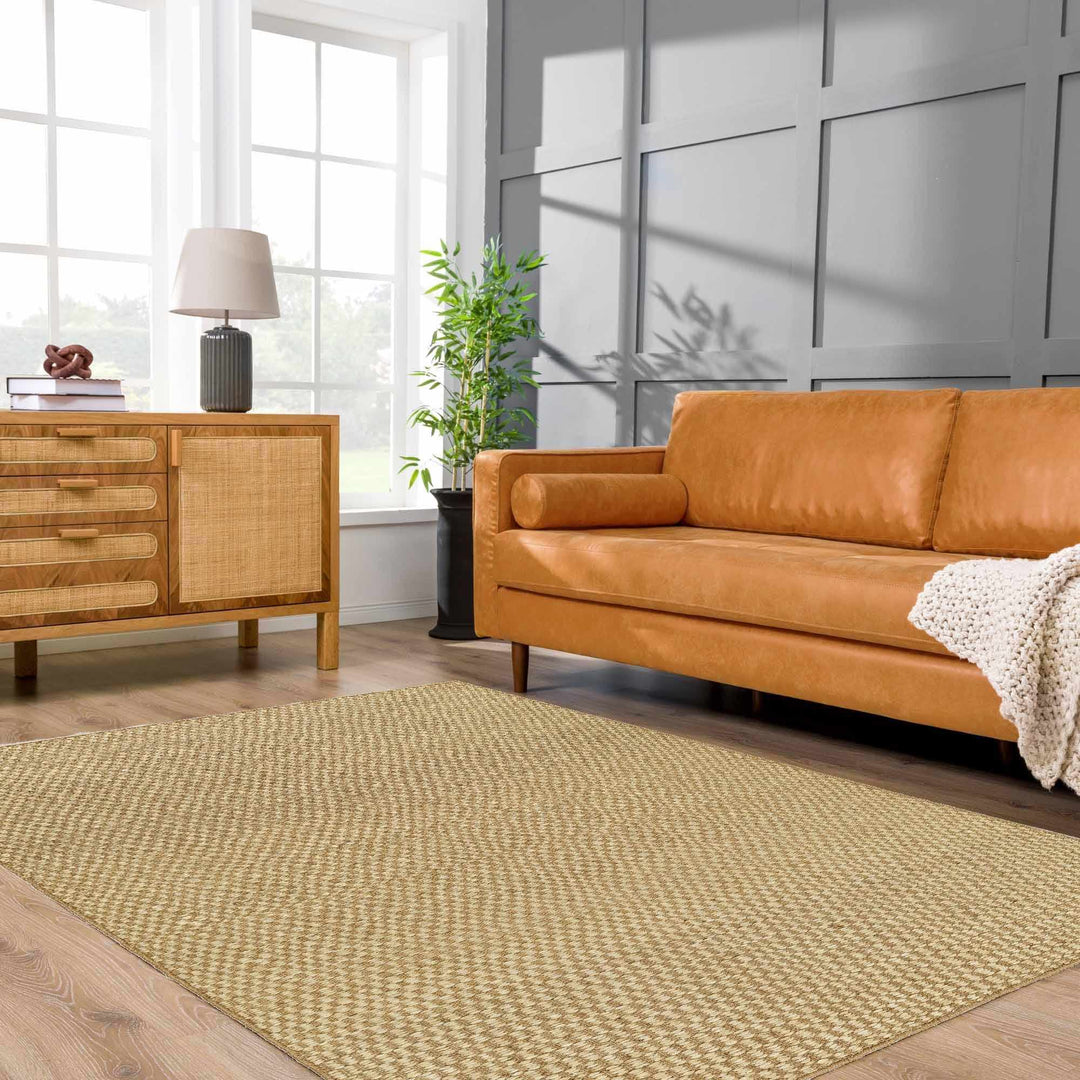 Ayers Contemporary Tan And Beige Area Rug - The Rug Decor