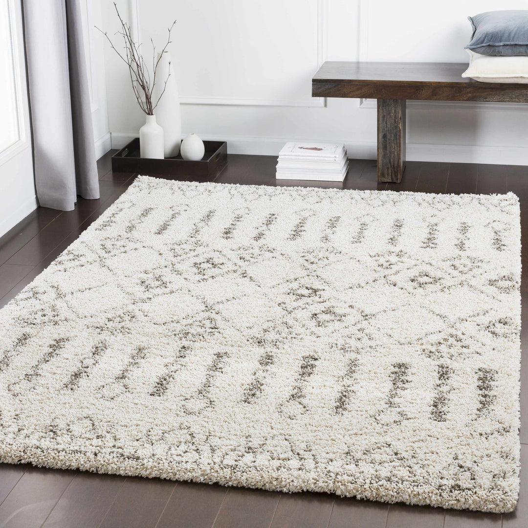 Aylett Ivory And Charcoal Modern Style Area Rug - The Rug Decor