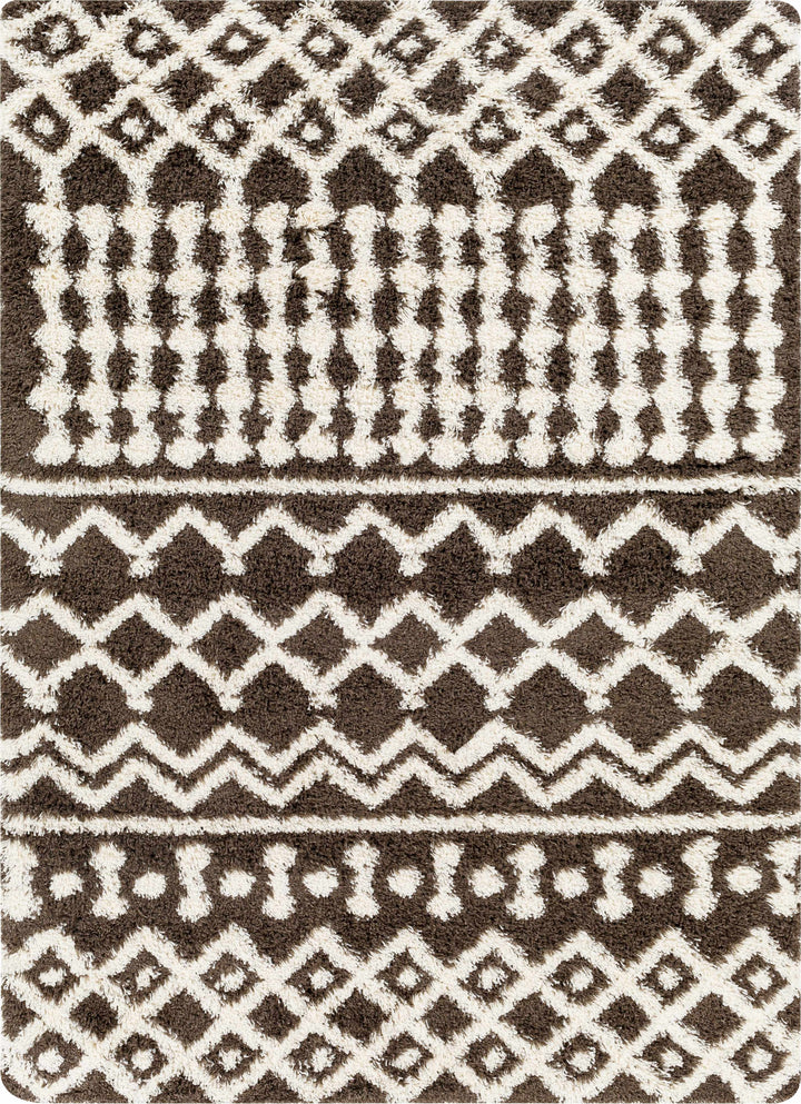 Aysel Contemporary Brown And White Area Rug