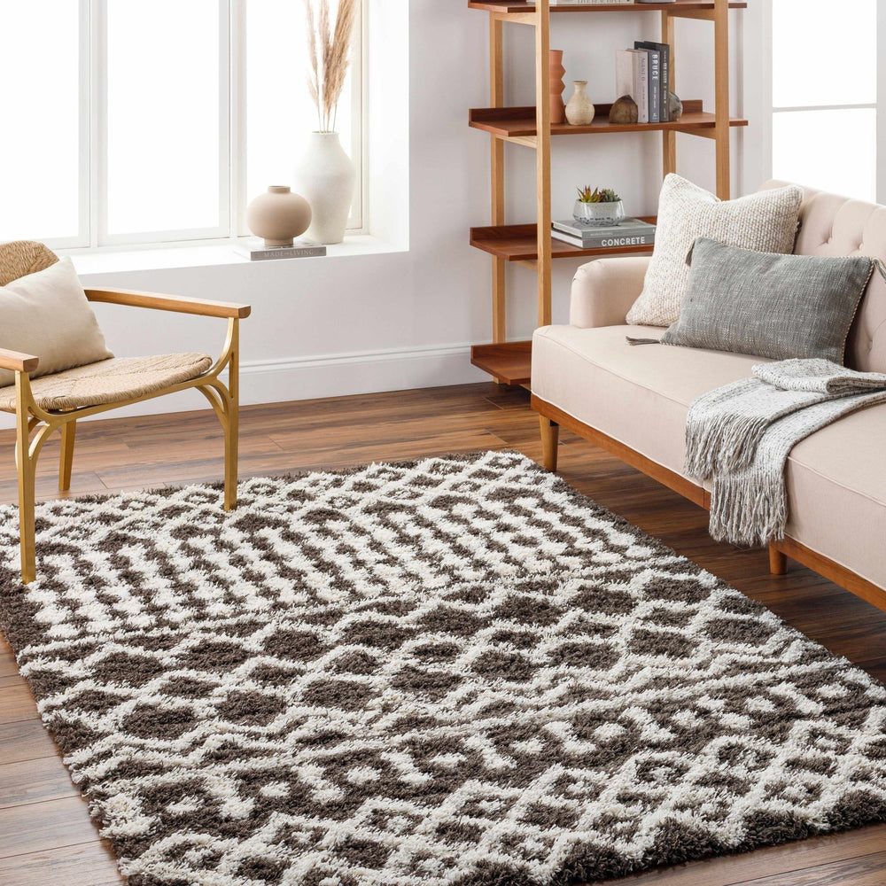 Aysel Contemporary Brown And White Area Rug - The Rug Decor