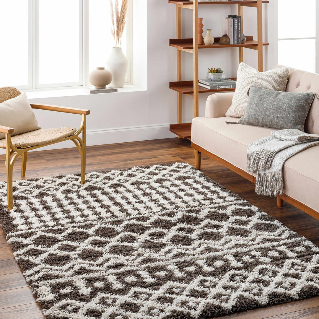 Aysel Contemporary Brown And White Area Rug - The Rug Decor