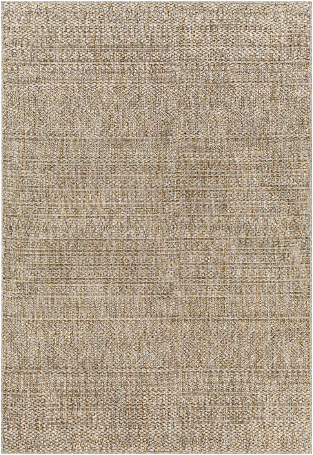 Madras Modern Geometric Design Beige And Brown Outdoor Rug