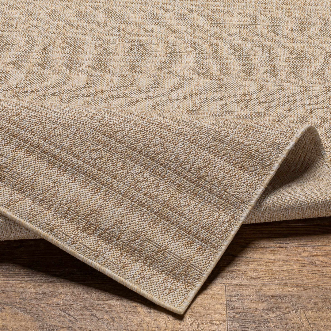 Madras Modern Geometric Design Beige And Brown Outdoor Rug