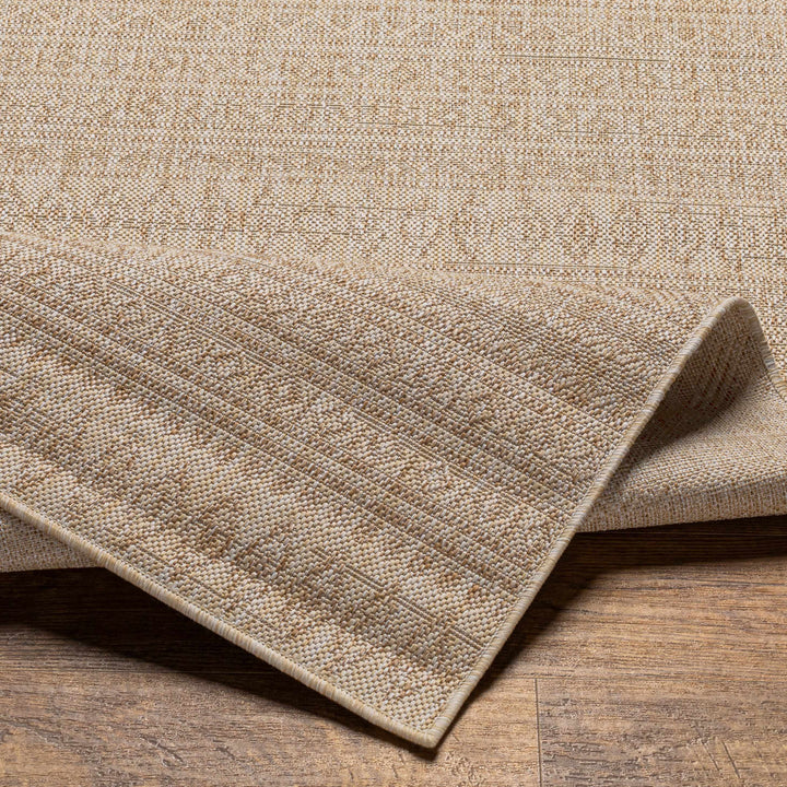 Madras Modern Geometric Design Beige And Brown Outdoor Rug