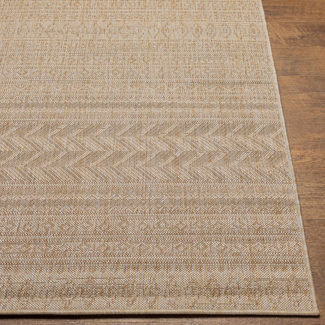 Madras Modern Geometric Design Beige And Brown Outdoor Rug