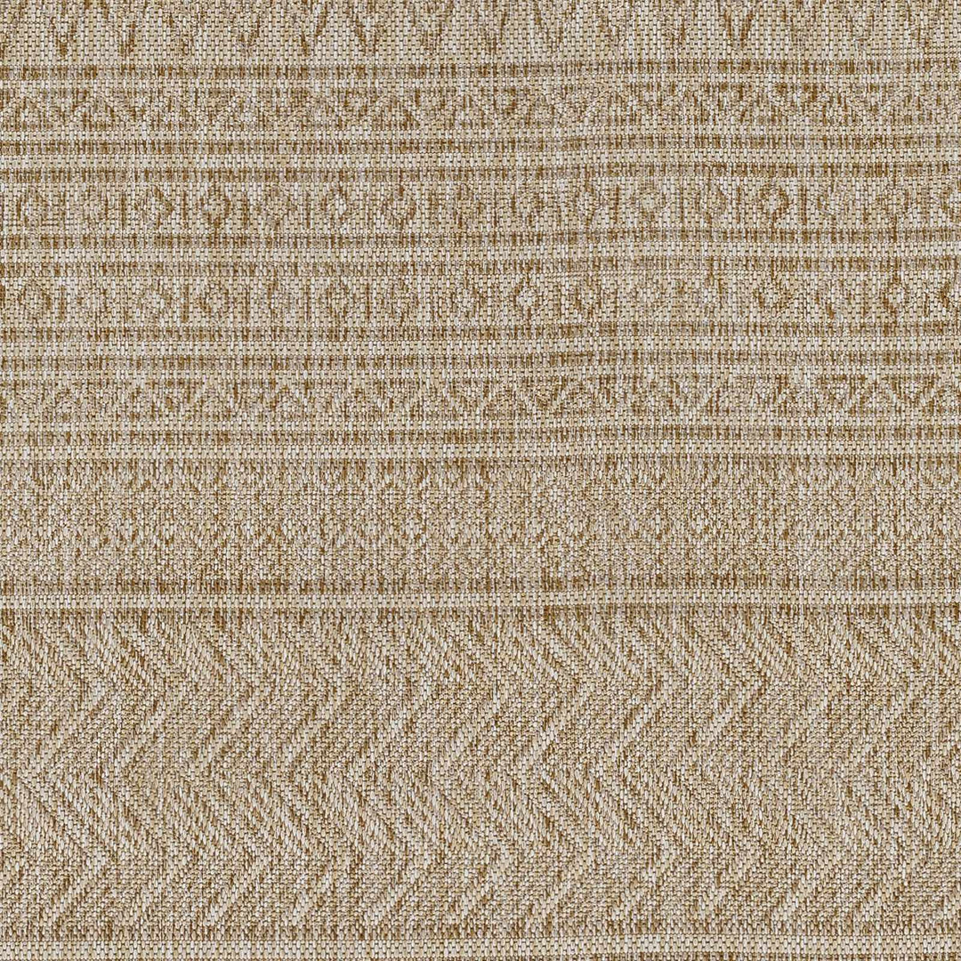 Madras Modern Geometric Design Beige And Brown Outdoor Rug
