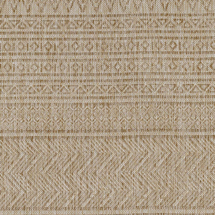 Madras Modern Geometric Design Beige And Brown Outdoor Rug