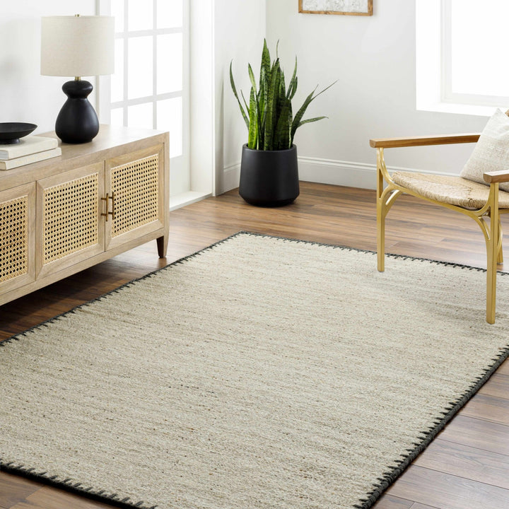 Ayumu Bohemian Style Beige Hand Woven Wool Area Rug - The Rug Decor