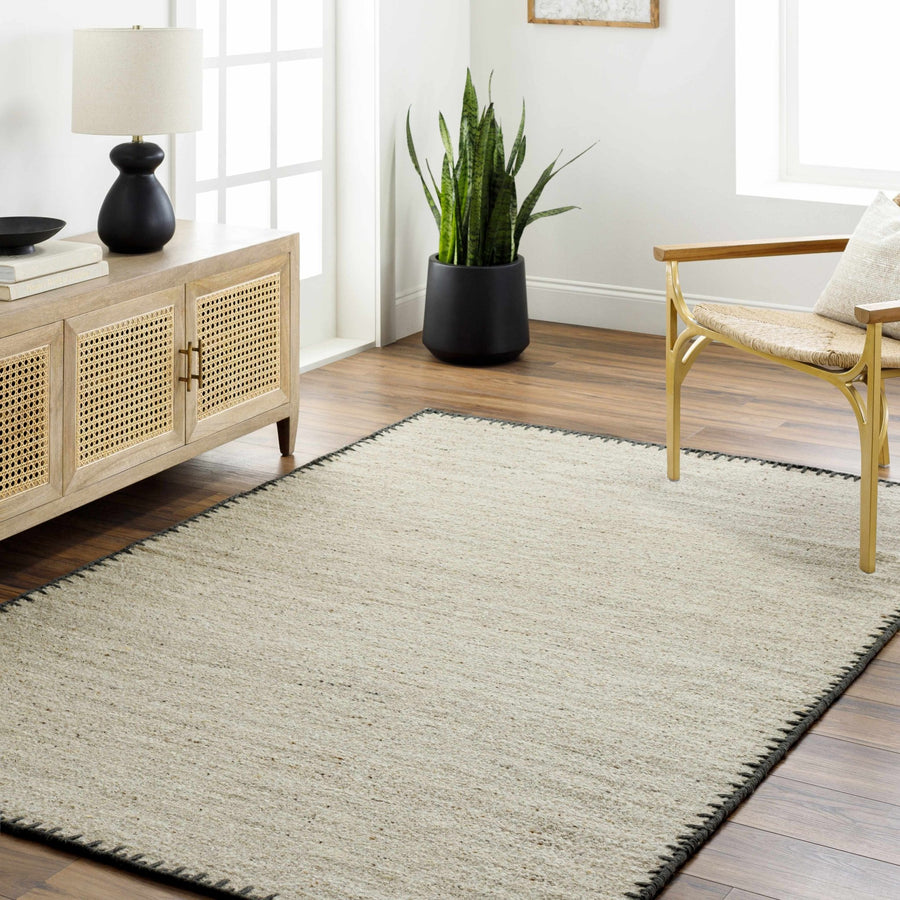 Ayumu Bohemian Style Beige Hand Woven Wool Area Rug - The Rug Decor