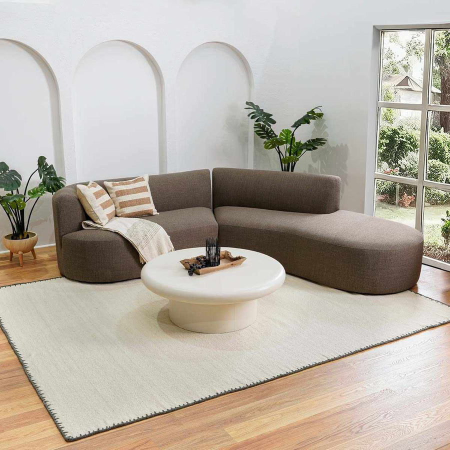 Ayumu Modern Solid Ivory Wool Area Rug - The Rug Decor
