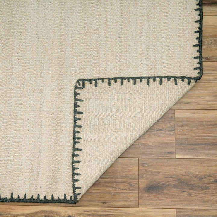Ayumu Modern Solid Ivory Wool Area Rug - The Rug Decor