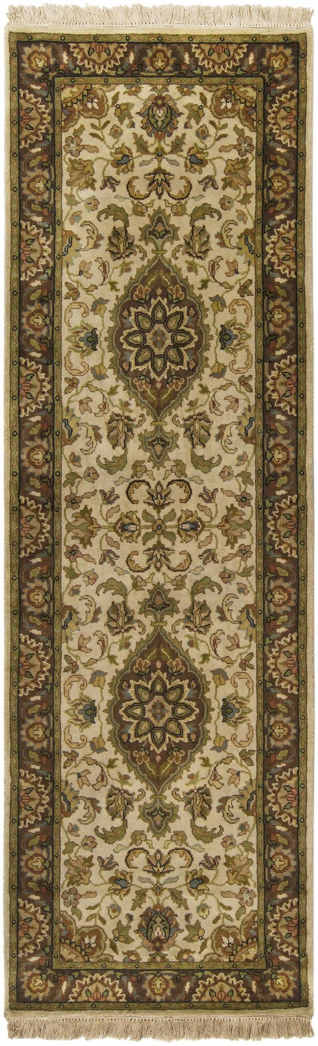 Azalia Traditional Style Beige And Brown Hand Knotted Area Rug - The Rug Decor
