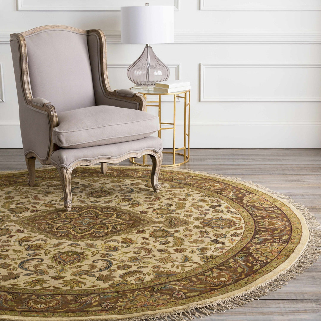 Azalia Traditional Style Beige And Brown Hand Knotted Area Rug - The Rug Decor