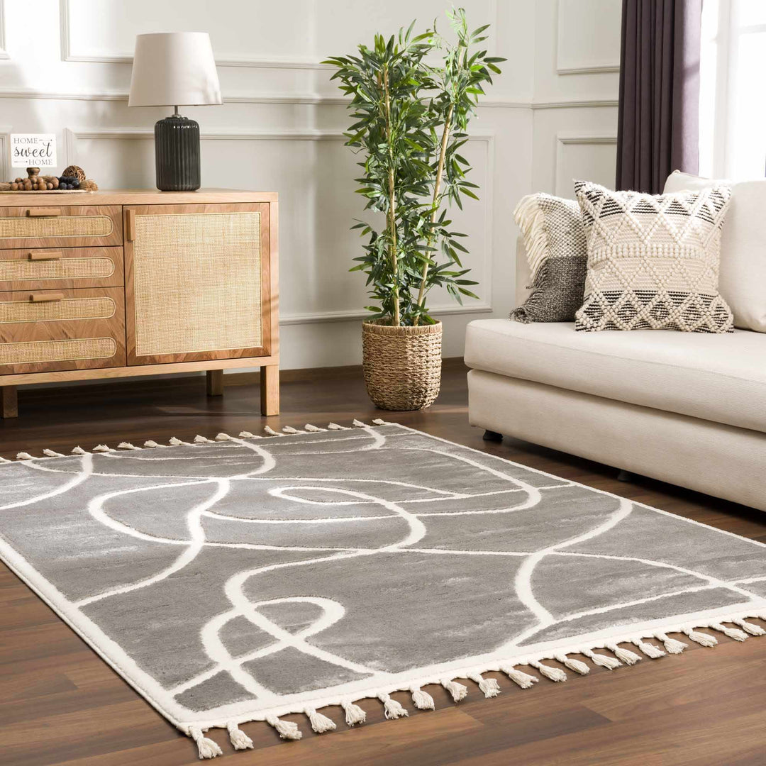 Azana Modern Abstract Design Gray Area Rug - The Rug Decor