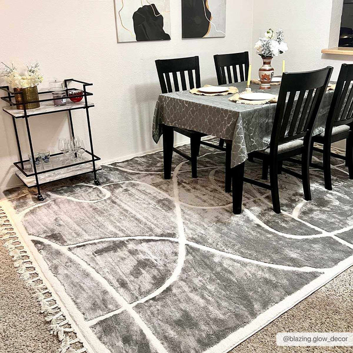 Azana Modern Abstract Design Gray Area Rug - The Rug Decor