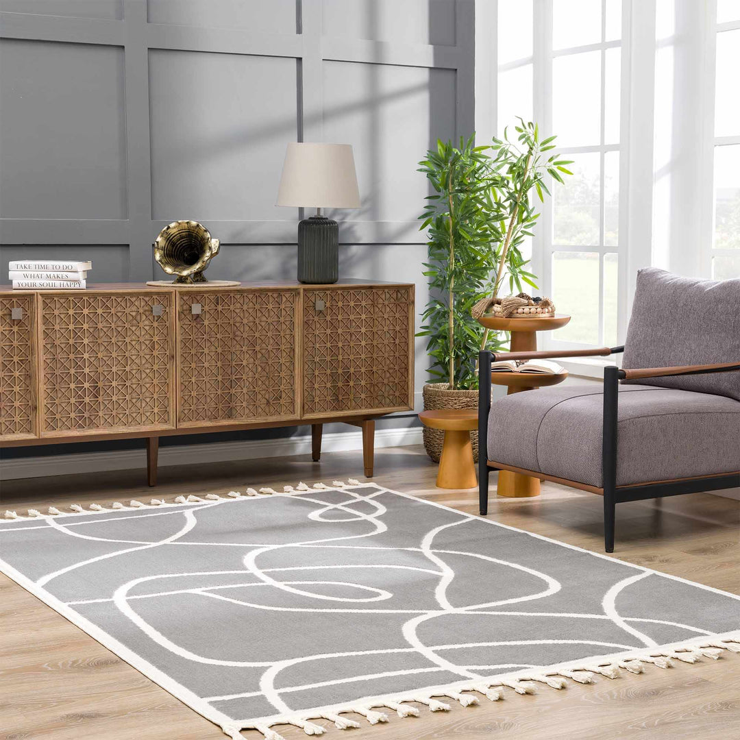 Azana Modern Abstract Design Gray Area Rug - The Rug Decor