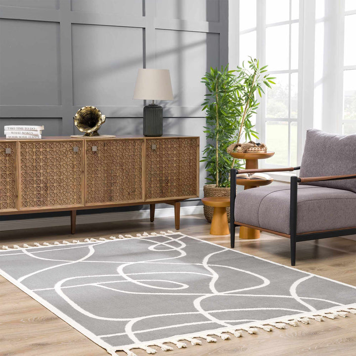 Azana Modern Abstract Design Gray Area Rug - The Rug Decor
