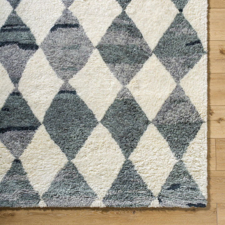 Azaria Modern Geometrical Gray And Ivory Hand Tufted Wool Rug - The Rug Decor