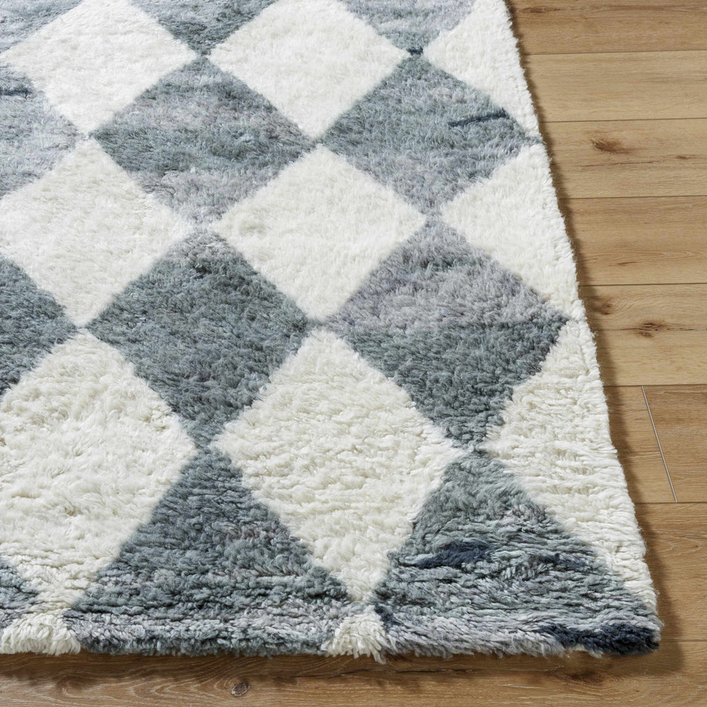 Azaria Modern Geometrical Gray And Ivory Hand Tufted Wool Rug - The Rug Decor