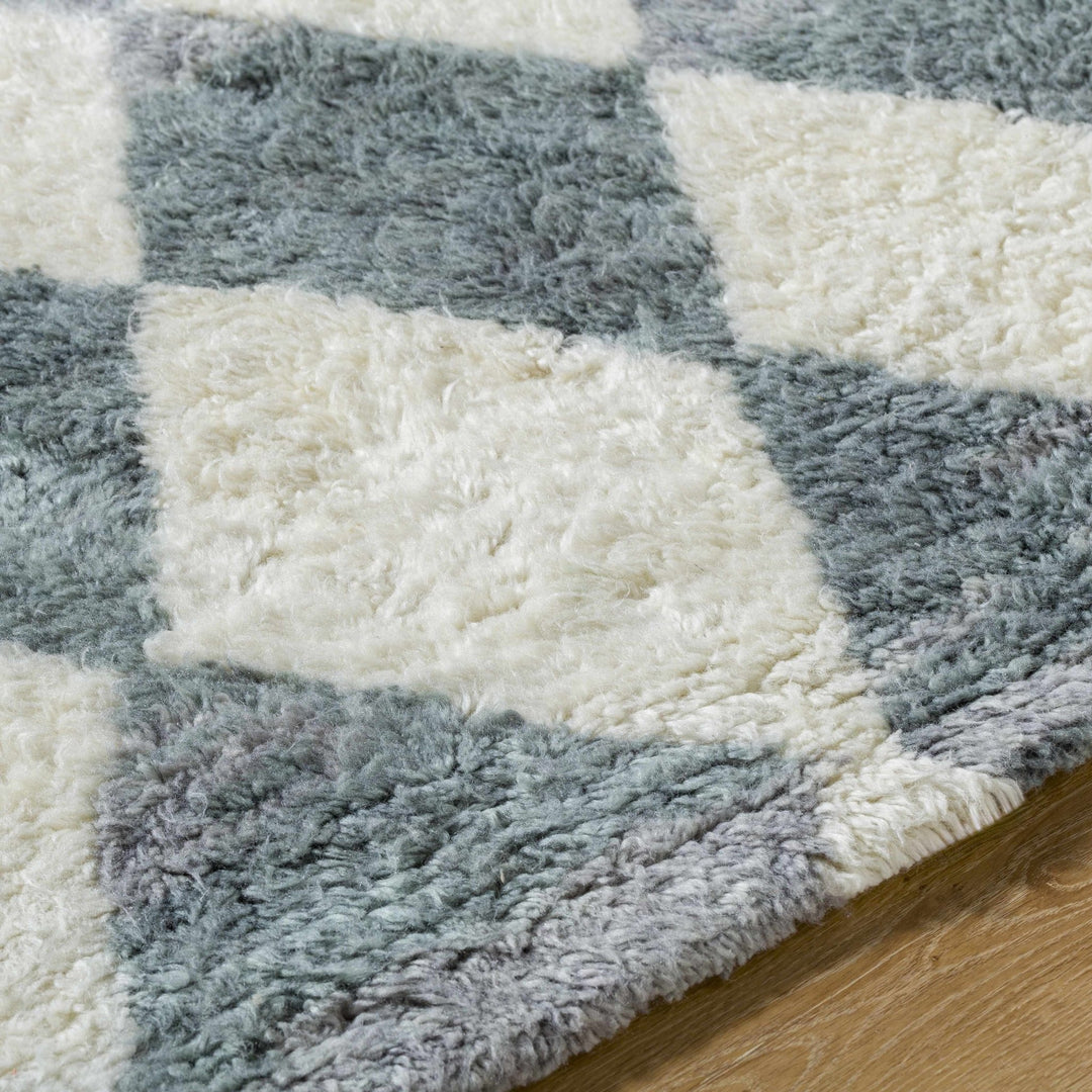 Azaria Modern Geometrical Gray And Ivory Hand Tufted Wool Rug - The Rug Decor