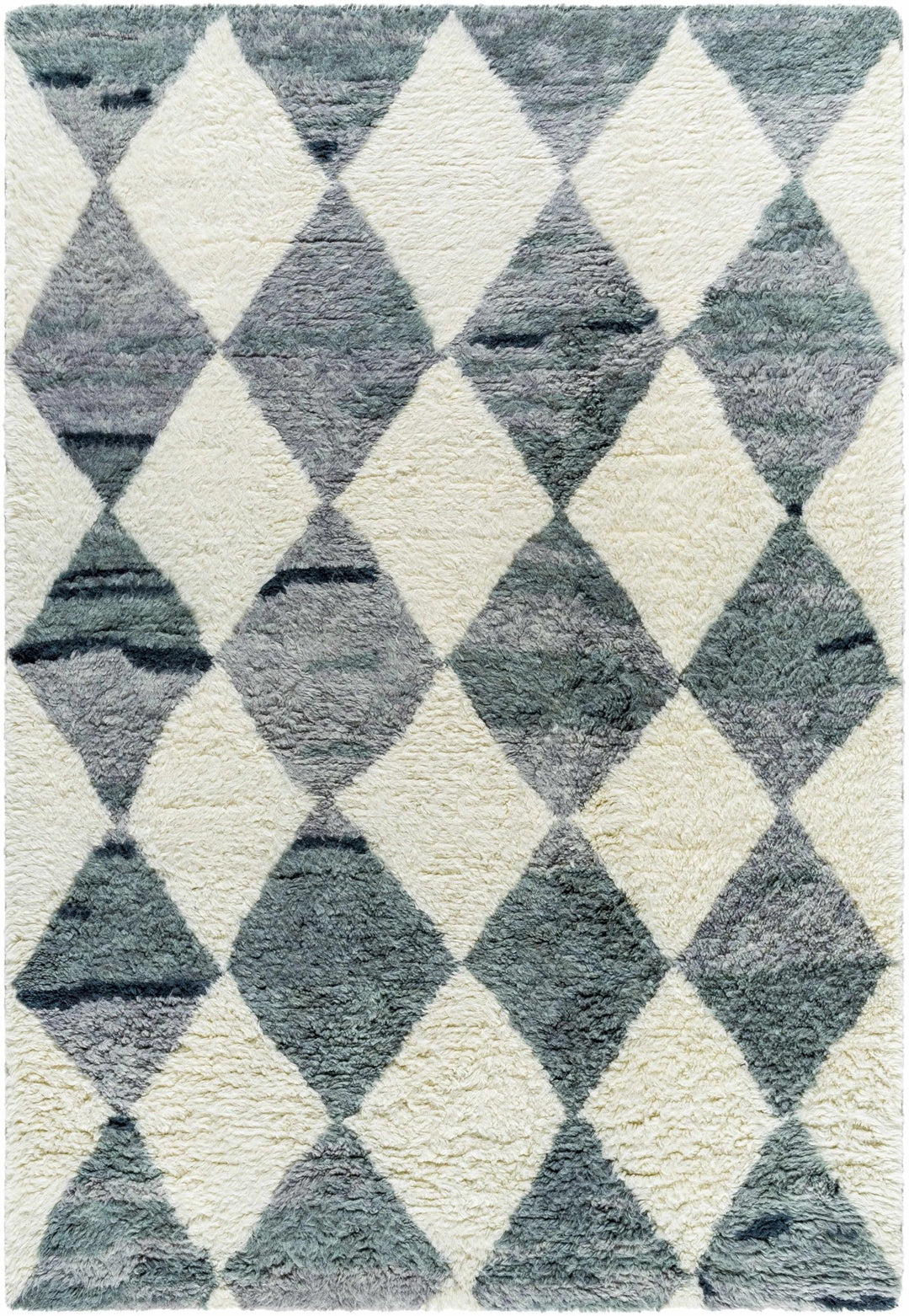 Azaria Modern Geometrical Gray And Ivory Hand Tufted Wool Rug - The Rug Decor
