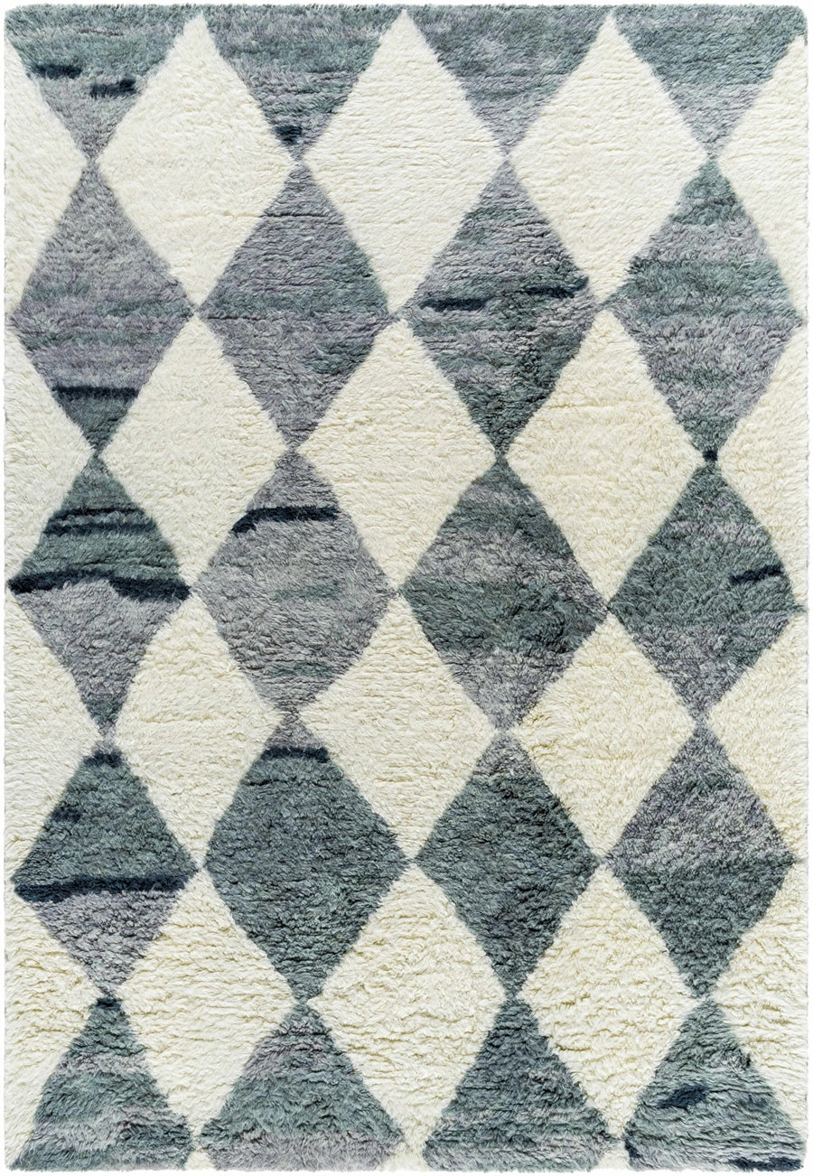 Azaria Modern Geometrical Gray And Ivory Hand Tufted Wool Rug - The Rug Decor