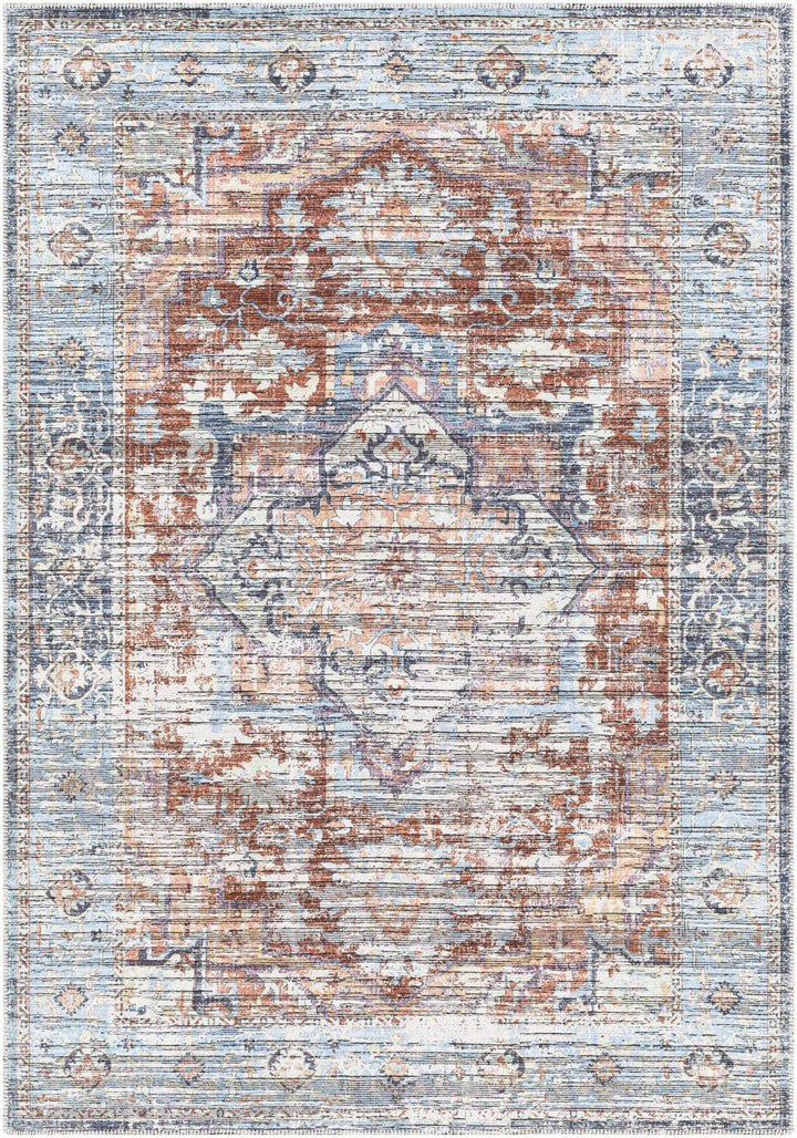Azfal Traditional Transitional Rust And Gray Rug - The Rug Decor