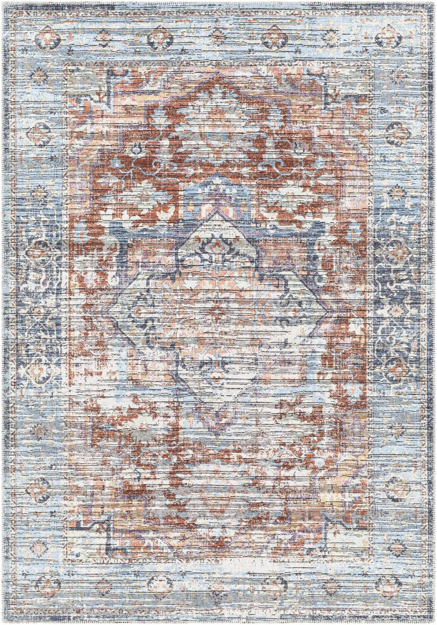 Azfal Traditional Transitional Rust And Gray Rug - The Rug Decor